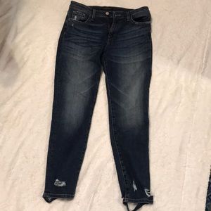 Flying monkey distressed jeans.